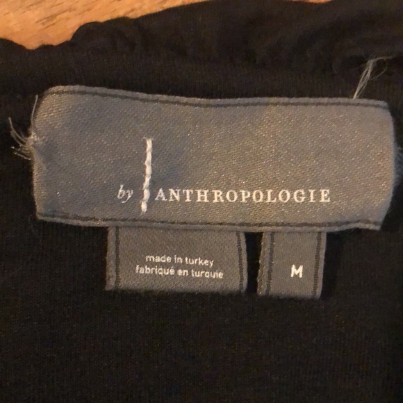 Anthropologie Black Strapless jersey flounce top - Picture 4 of 5